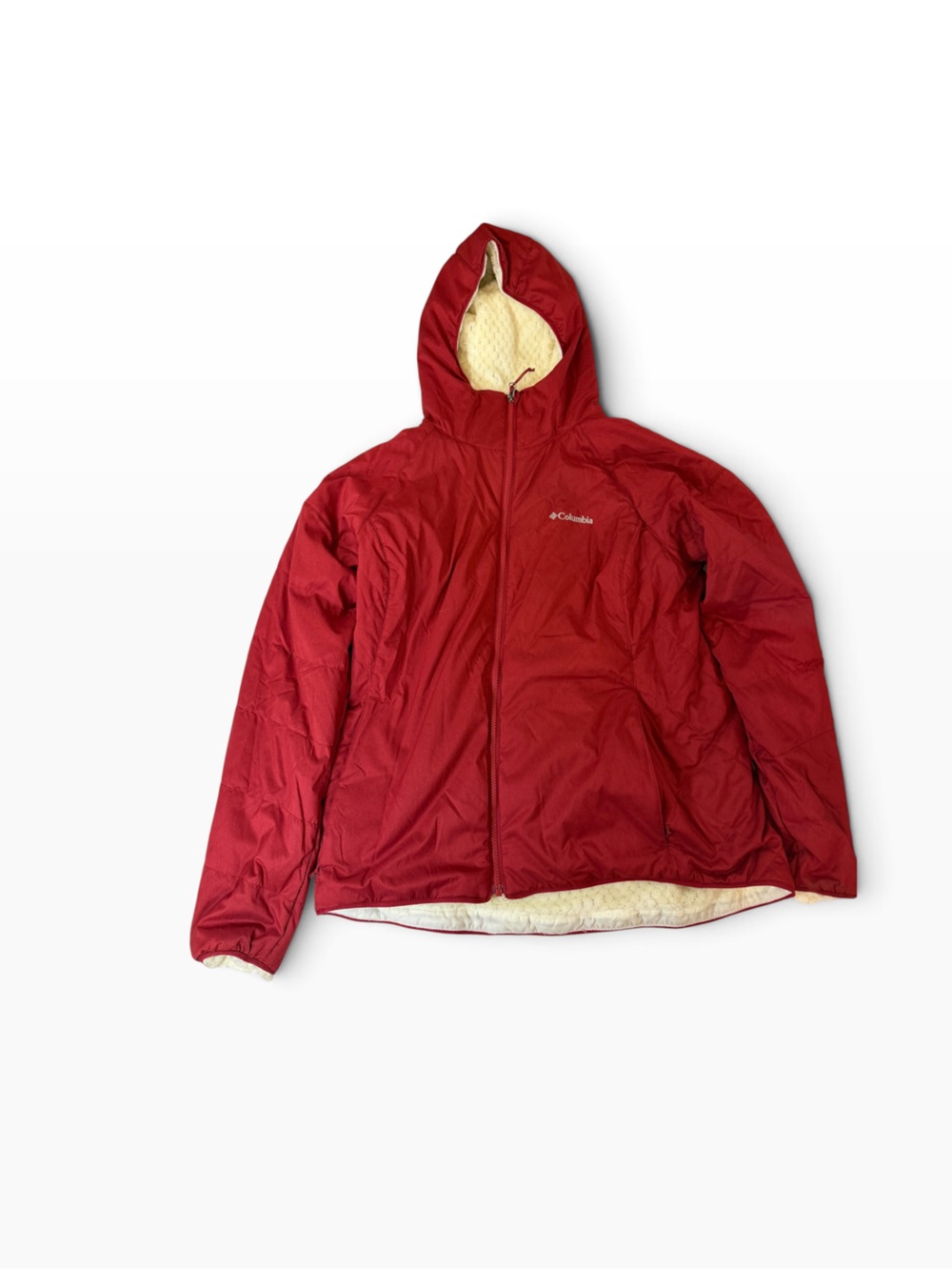 Columbia Red Hooded Insulated Ski Jacket